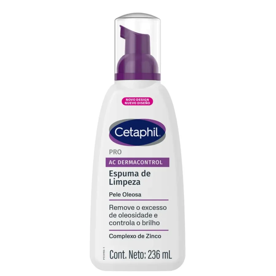 Espuma de Limpeza Facial Cetaphil Pro Ac Dermacontrol Pele Oleosa 236ml