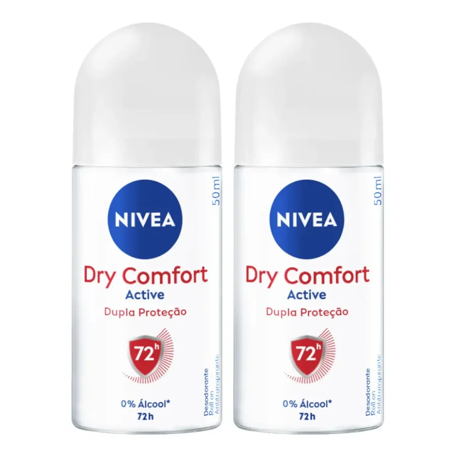 Kit Desodorante Antitranspirante Roll On Nivea Dry Comfort 2 Unidades de 50ml