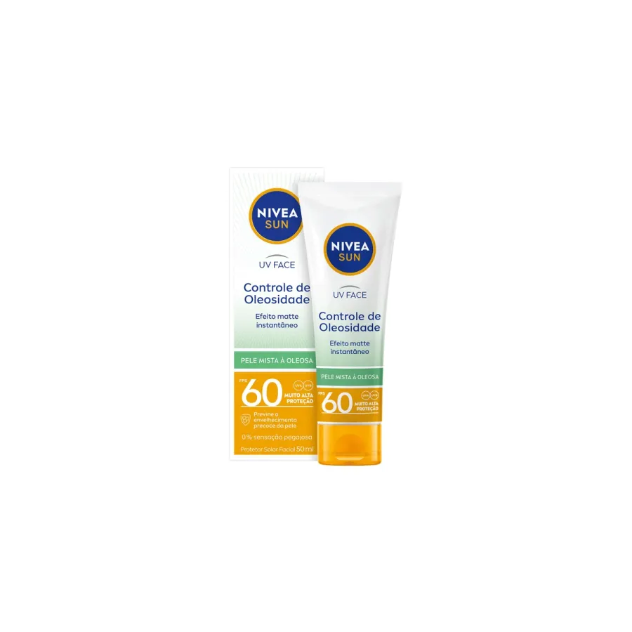 Protetor Solar Facial Nivea FPS60 Sun Beauty Expert Controle de Oleosidade 50ml