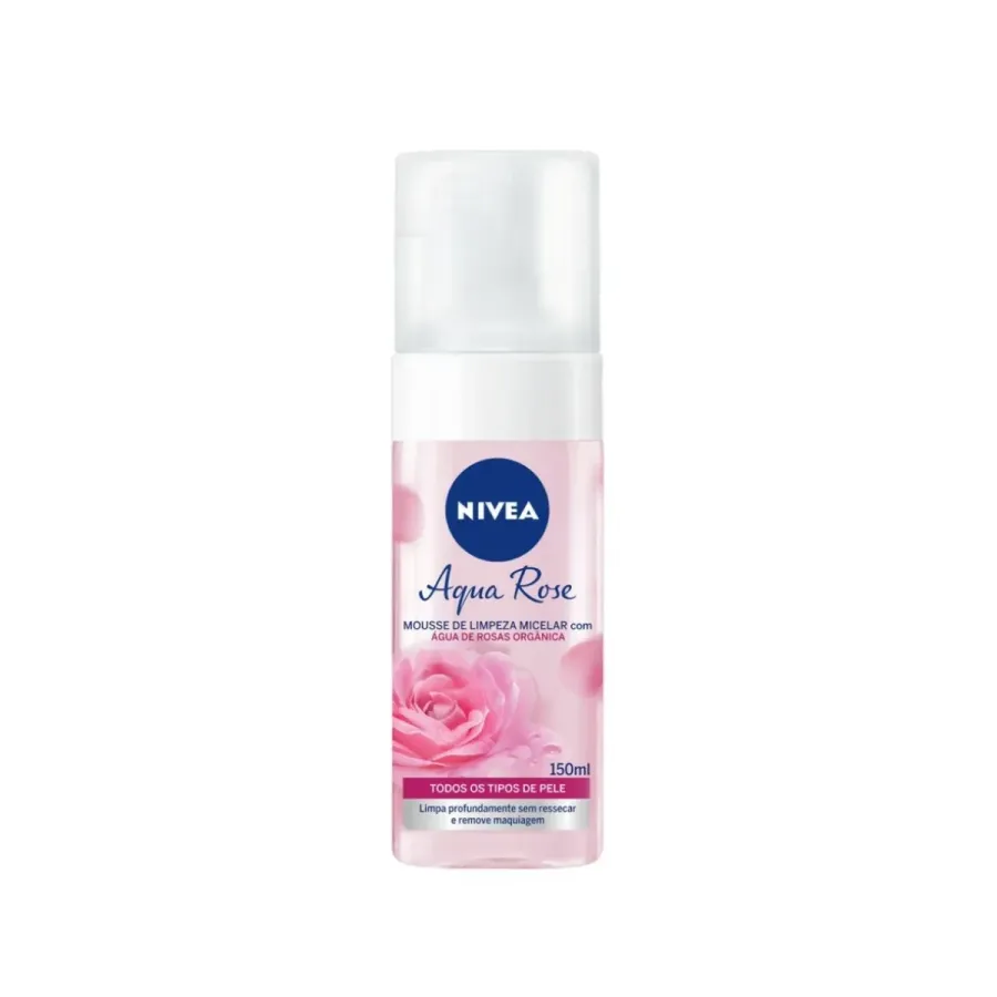 Mousse de Limpeza Micelar Nivea Aqua Rose Água de Rosas Orgânica 150ml