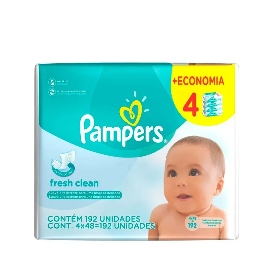 Lencinhos Umedecidos Pampers Fresh Clean 192 Unidades