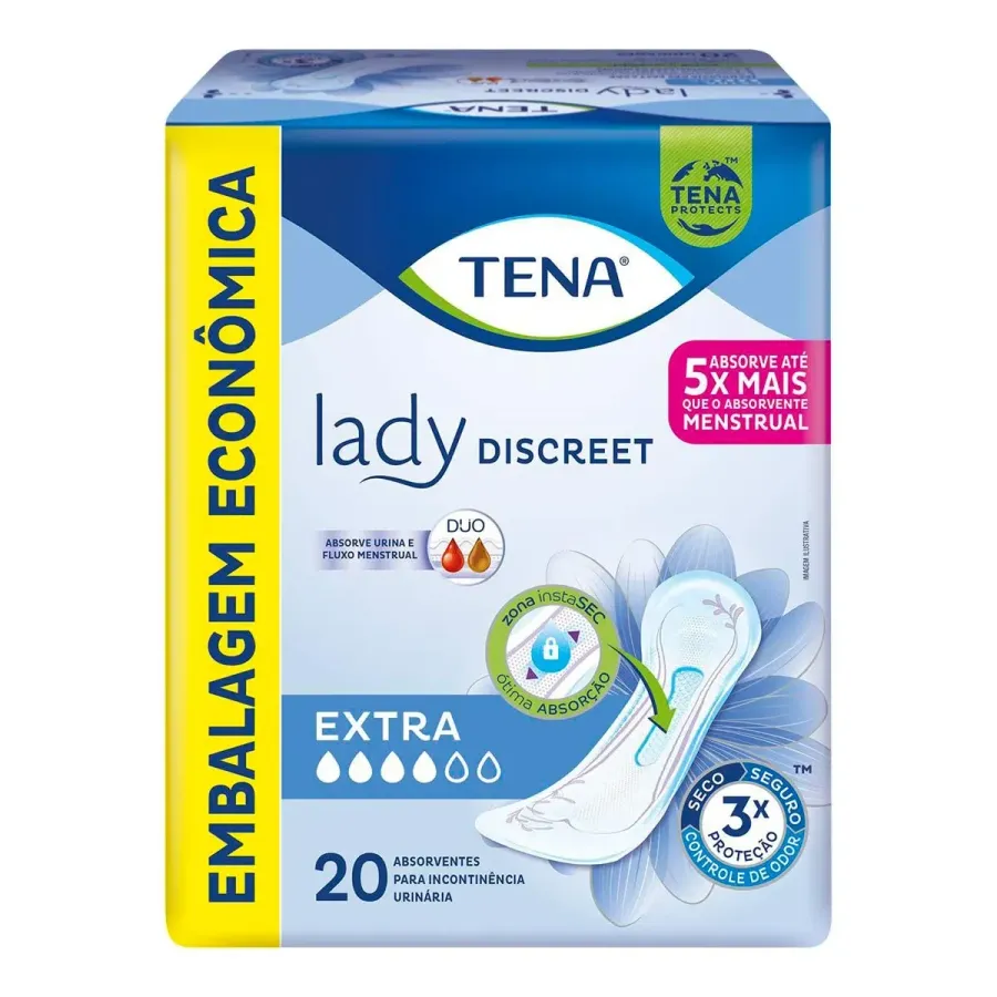Absorvente para Incontinência Urinária Tena Lady Discreet Extra 20 Unidades