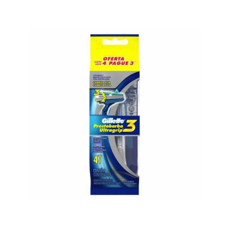 AP BARBA PRESTOBARBA ULTRAGRIP 3 C/4UND