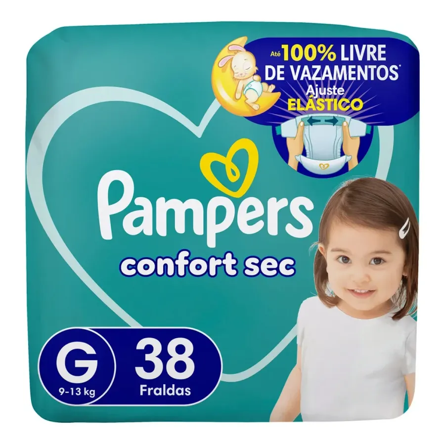 FRALDA PAMPERS CONFORT SEC MEGA G C/38UND