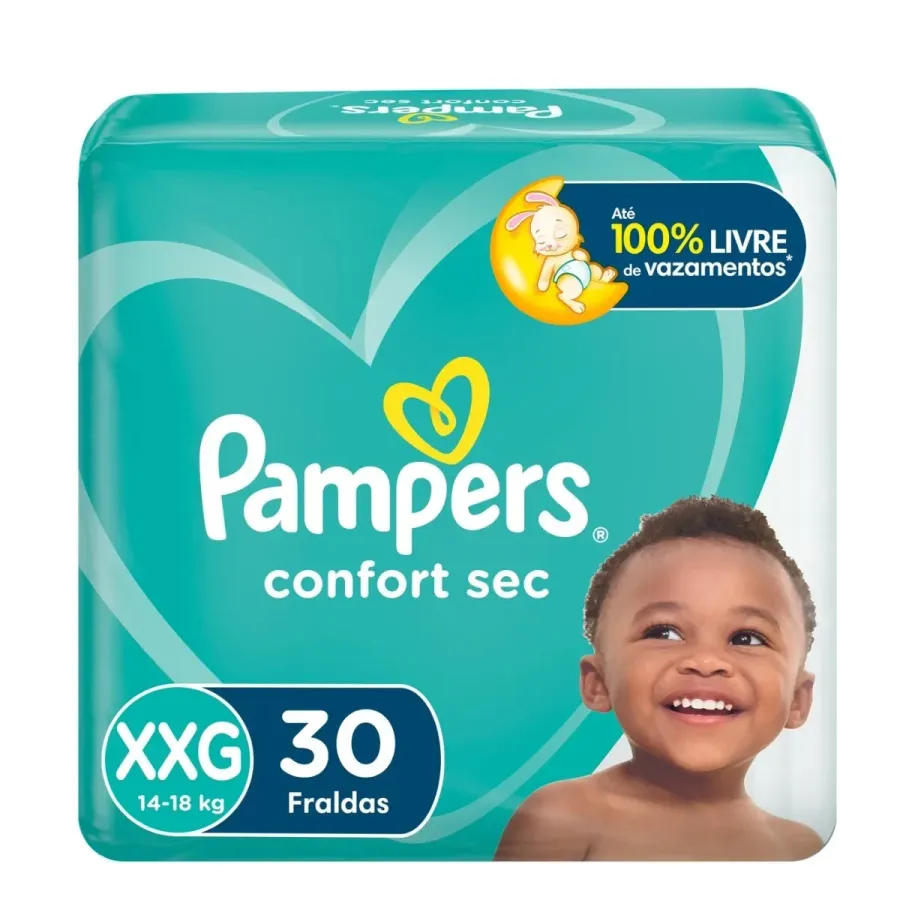 FRALDA PAMPERS CONFORT SEC MEGA XXG C/30UND