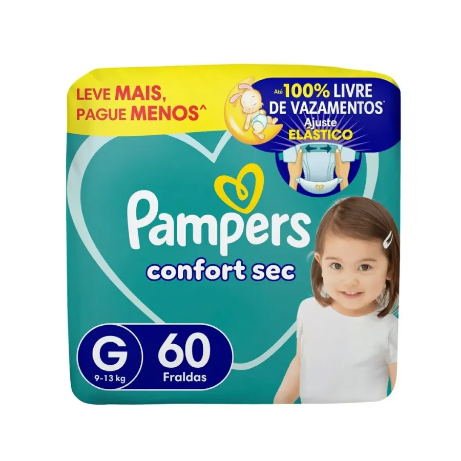 Fralda Pampers Confort Sec G 60 Unidades