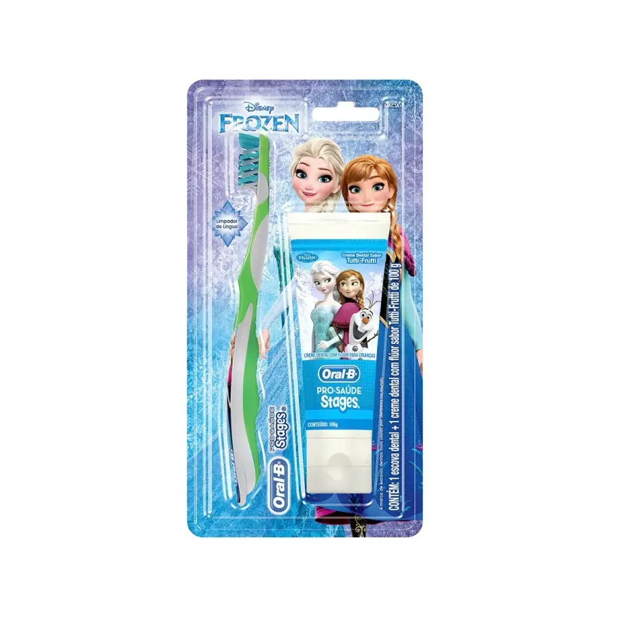 Kit Oral-B Stages Frozen Escova Dental + Creme Dental Tutti-Frutti 100g