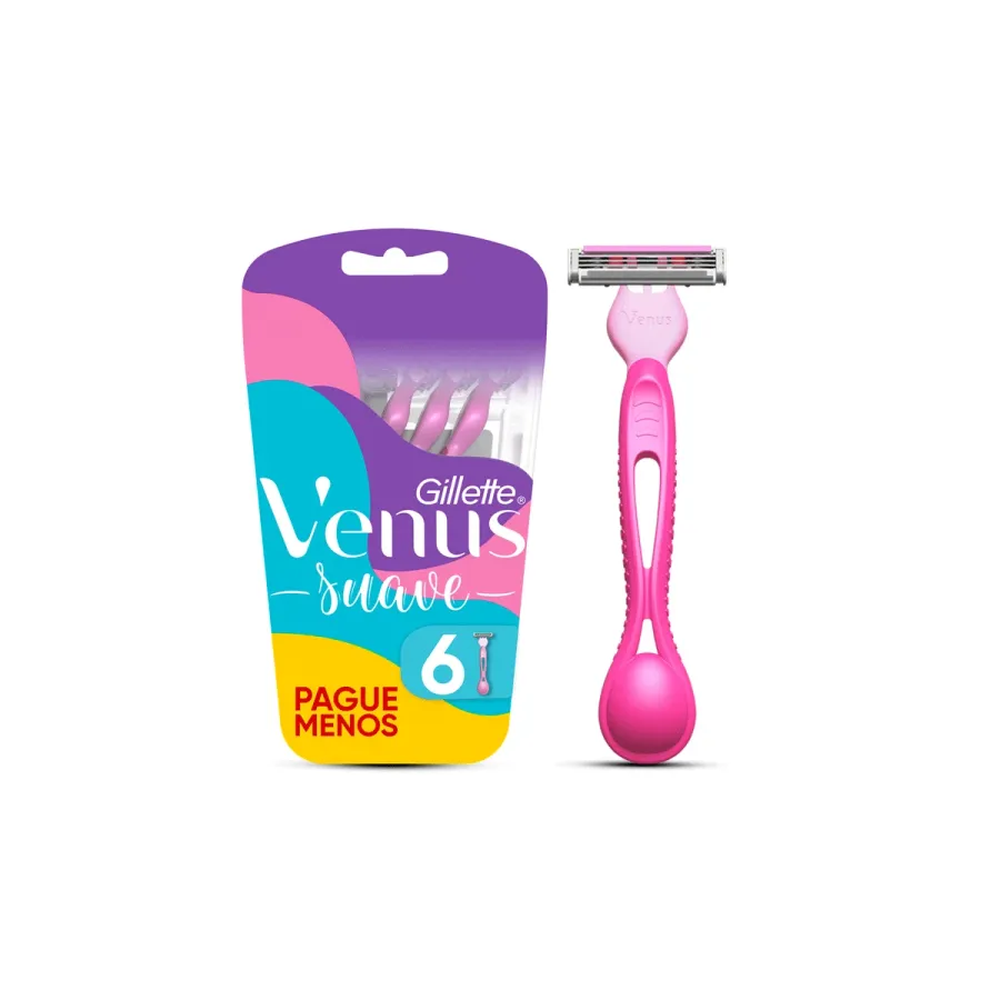 Kit Aparelho Descartávelável para Depilar Gillette Venus Simply3 Suave 6 Unidades