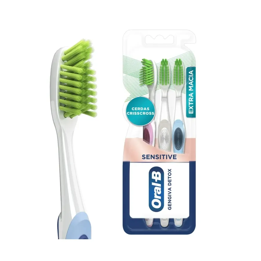Escova de Dente Oral-B Gengiva Detox 3 Unidades