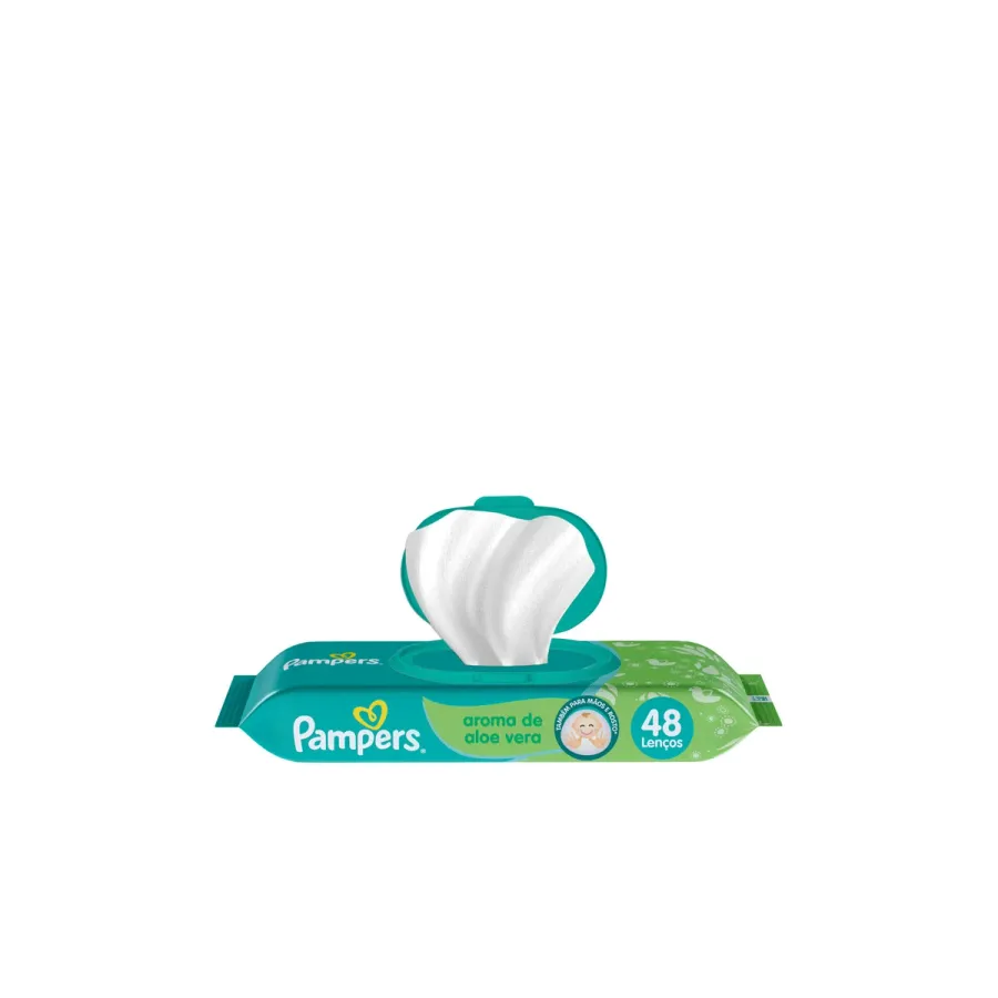 Lenço Umedecido Pampers Aloe Vera 48 Unidades