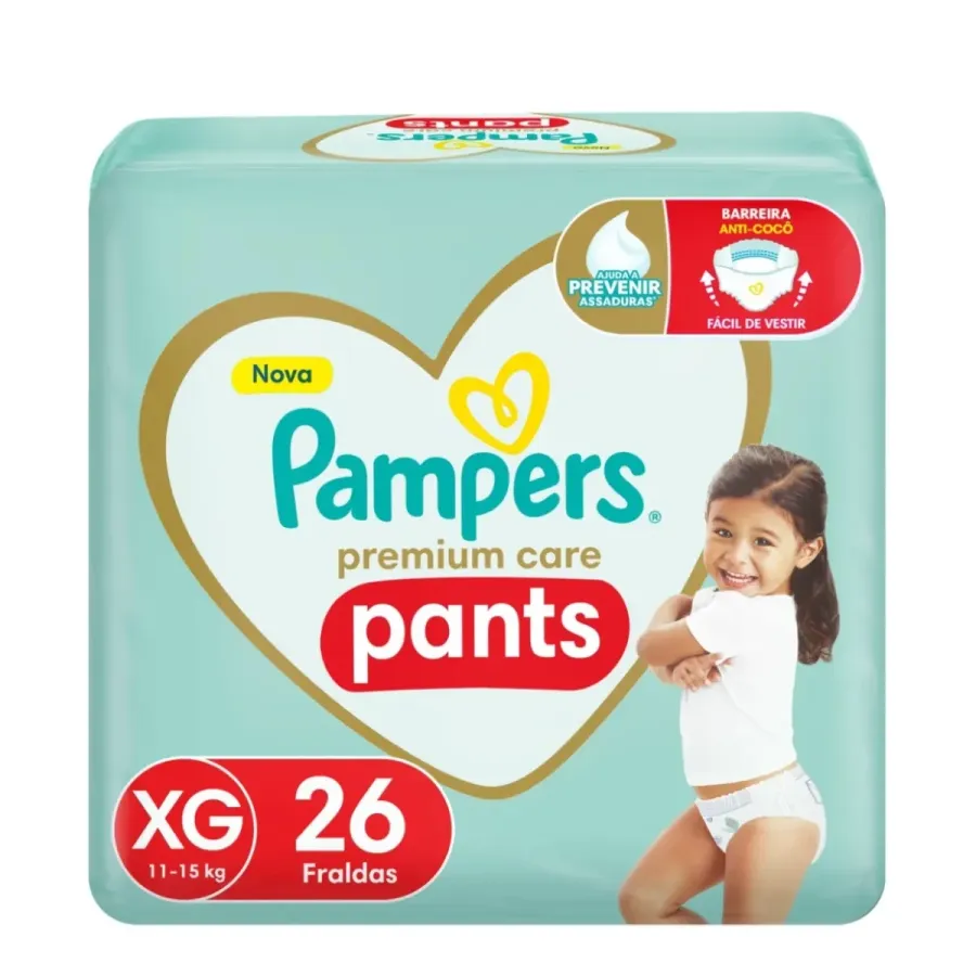 FRALDA PAMPERS PREMIUM CARE MEGA XG C/26UND