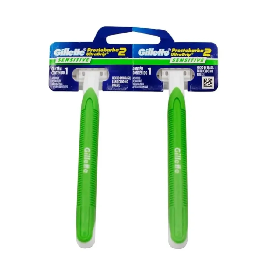 Aparelho de Barbear Gillette Prestobarba 2 Sensitive UltraGrip com 2 Unidades