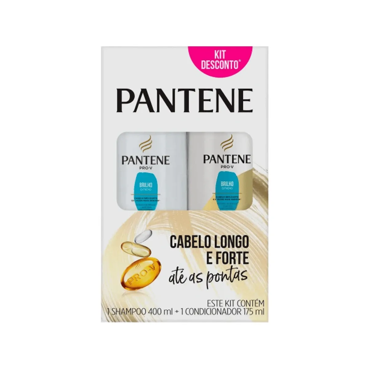 Kit Pantene Brilho Extremo Shampoo 400ml + Condicionador 175ml
