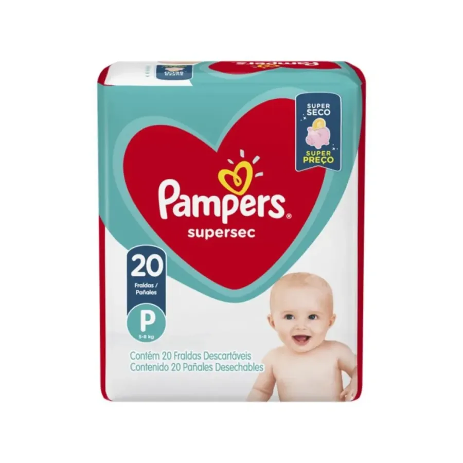 Fraldas Pampers Super Sec "p" 20 Unidades Unidades