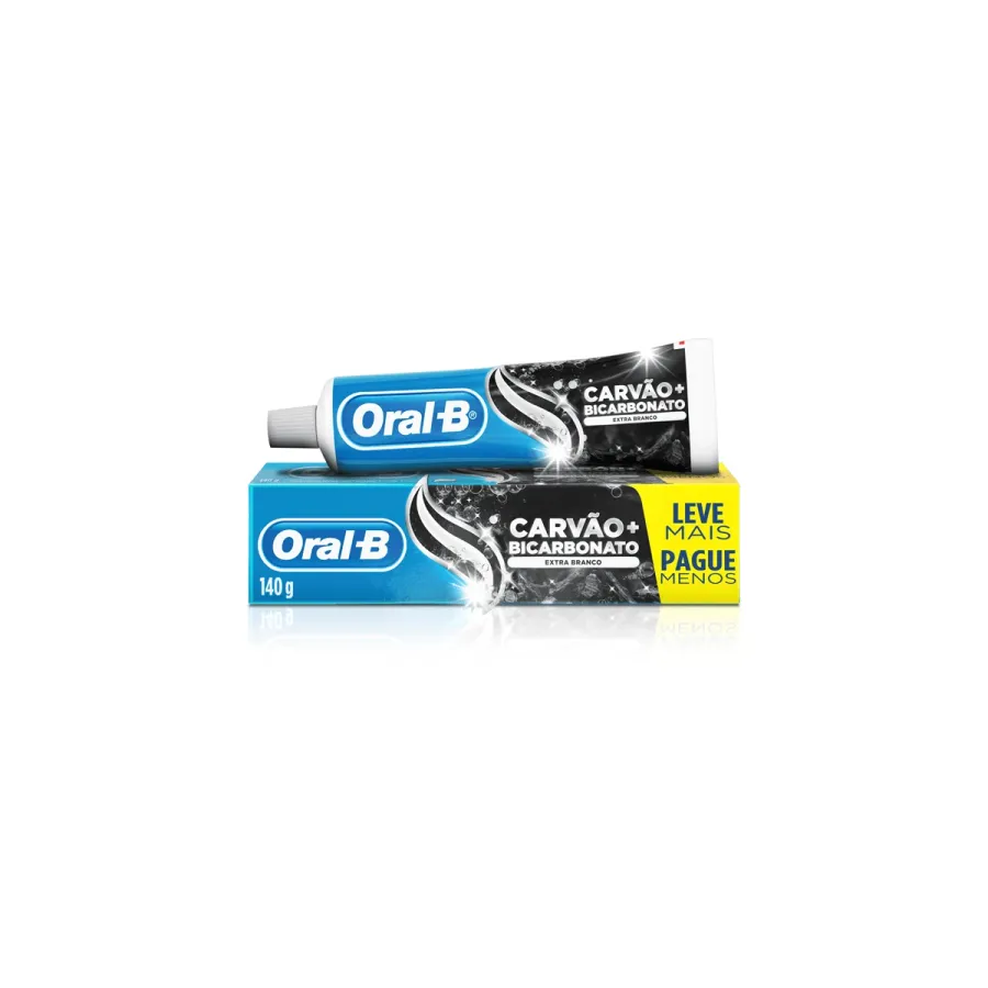 Pasta de Dente Oral-B Carvão + Bicarbonato Extra Branco 140g