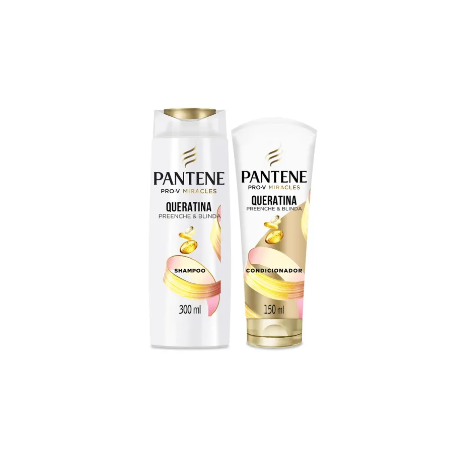 KIT SHAMPOO+CONDICIONADOR PANTENE QUERATINA 300ML