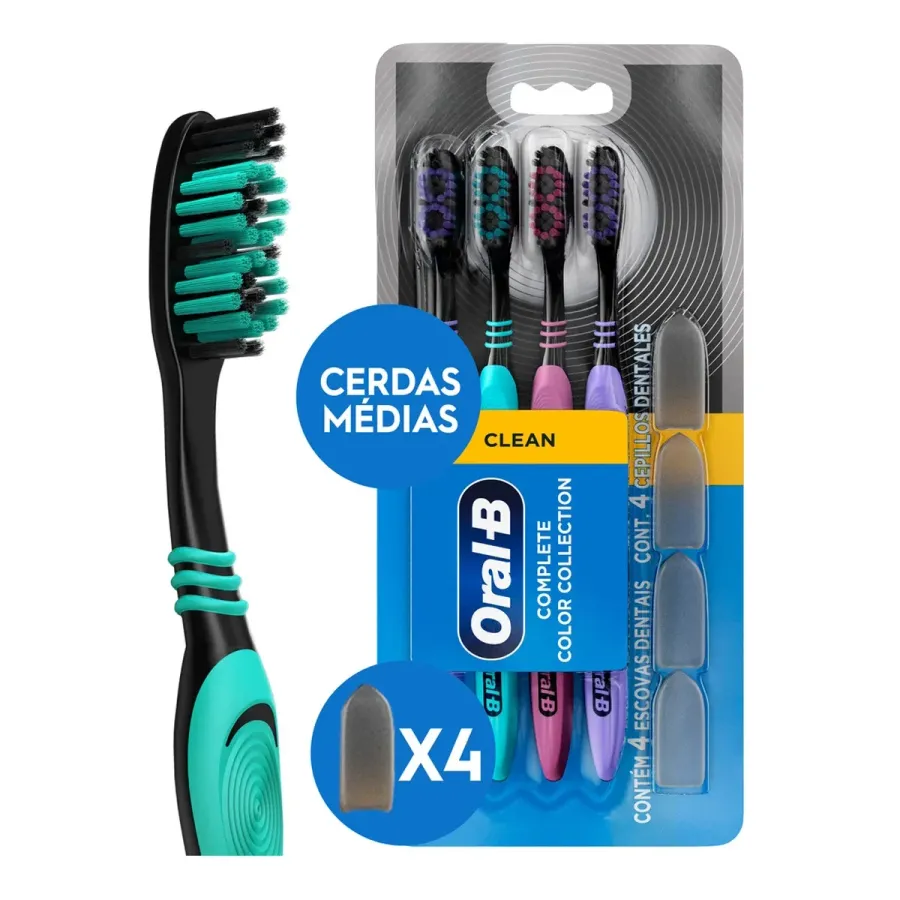 Escova de Dente Oral-B Coleção Colorida 4 Unidades
