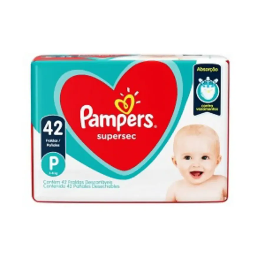 Fraldas Pampers Supersec Mega P 42 Unidades Unidades