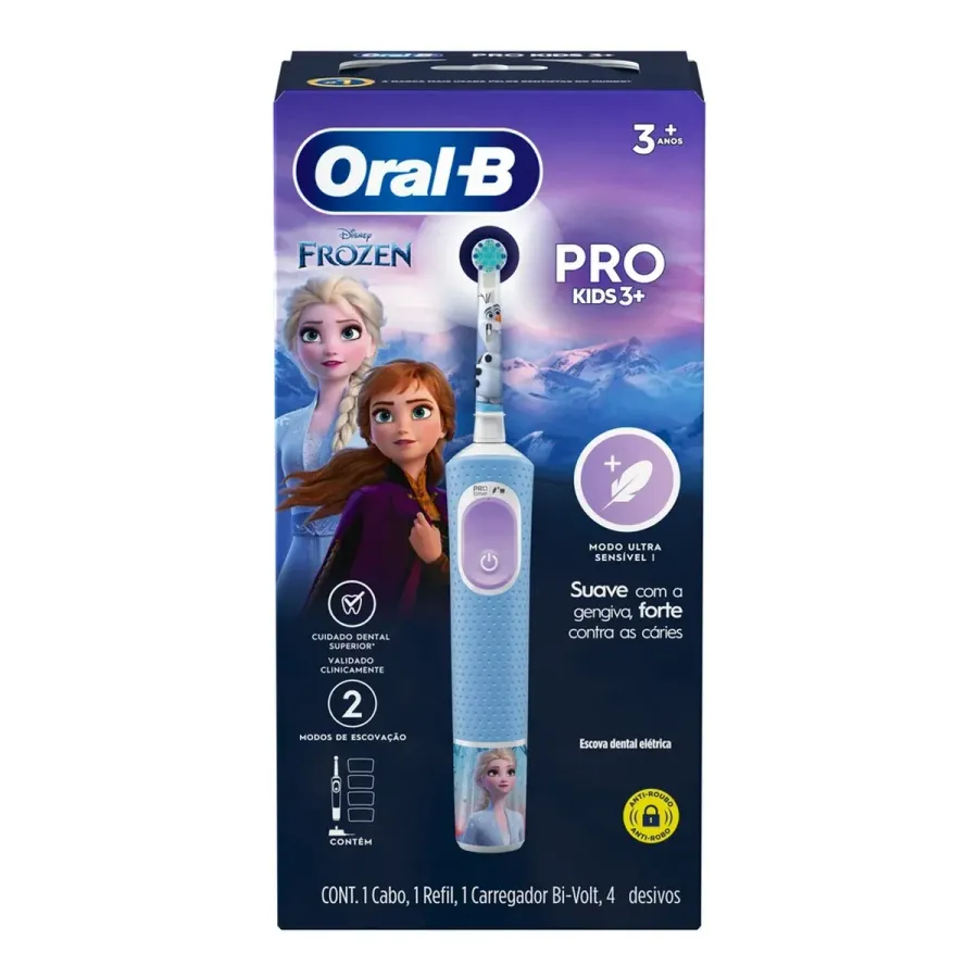 Escova de Dente Elétrica Oral-B Pro Kids 3+ Frozen Bivolt 1 Unidade