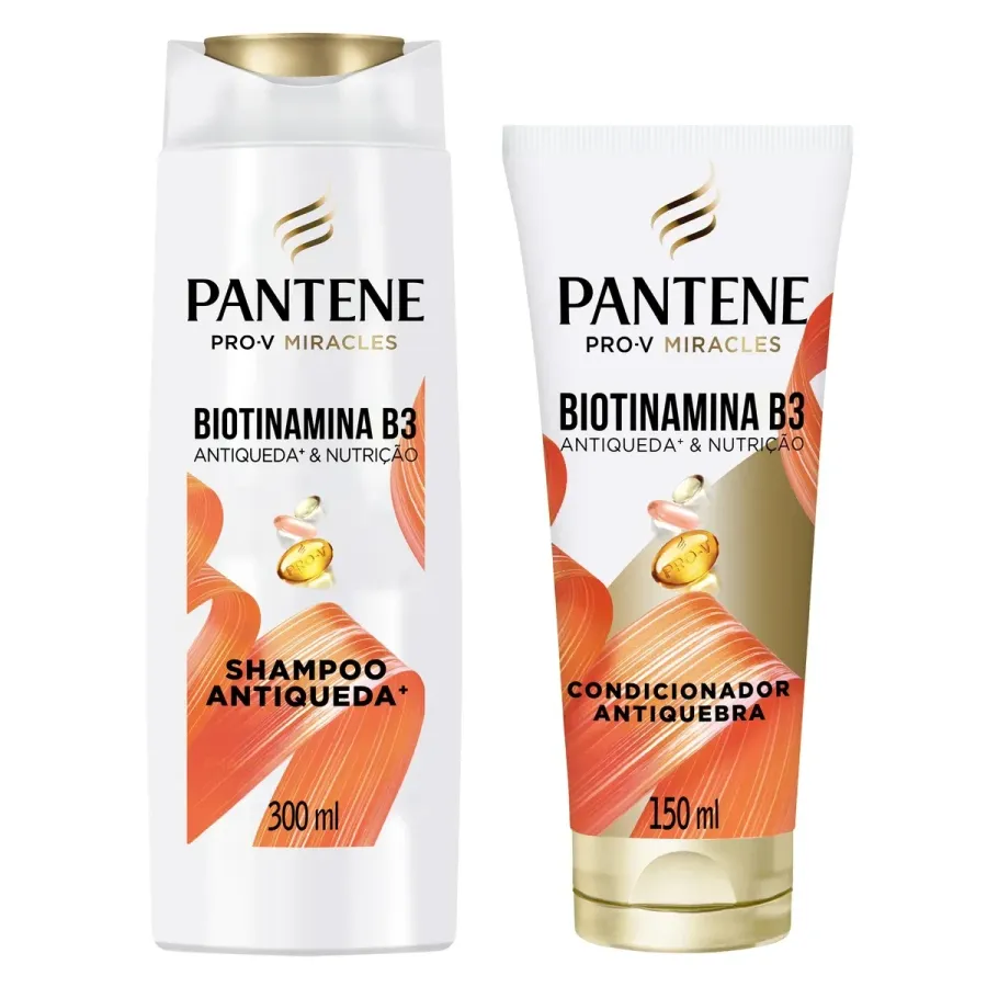Kit Pantene Pro-V Miracles Biotinamina B3 Antiqueda & Nutrição Shampoo 300ml + Condicionador 150ml