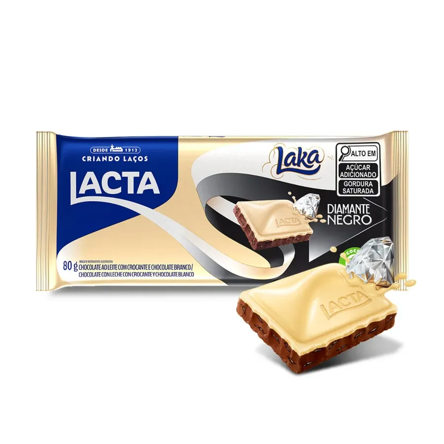 CHOCOLATE LACTA 80G LAKA & DIAMANTE NEGRO