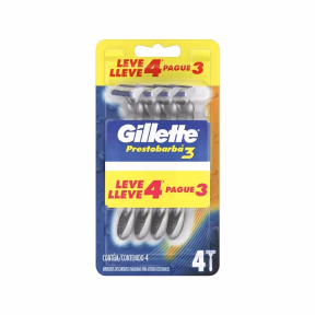 Aparelho de Barbear Gillette Prestobarba 3 - 4 Unidades