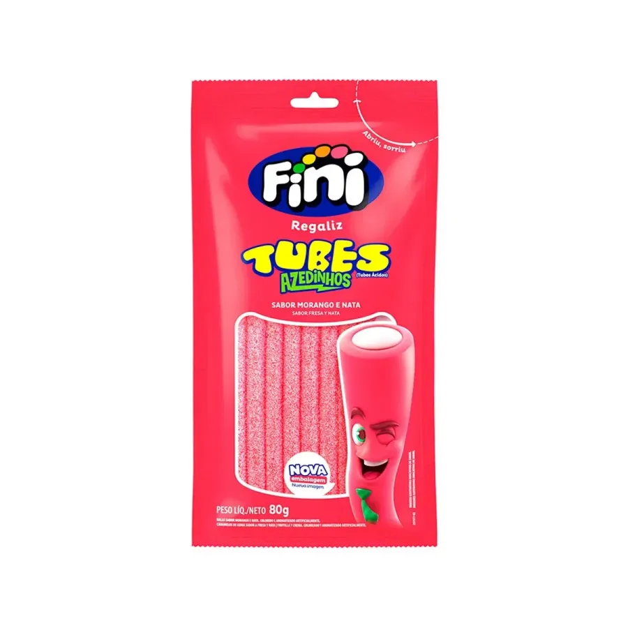 Fini Bala de Gelatina 80g Morango