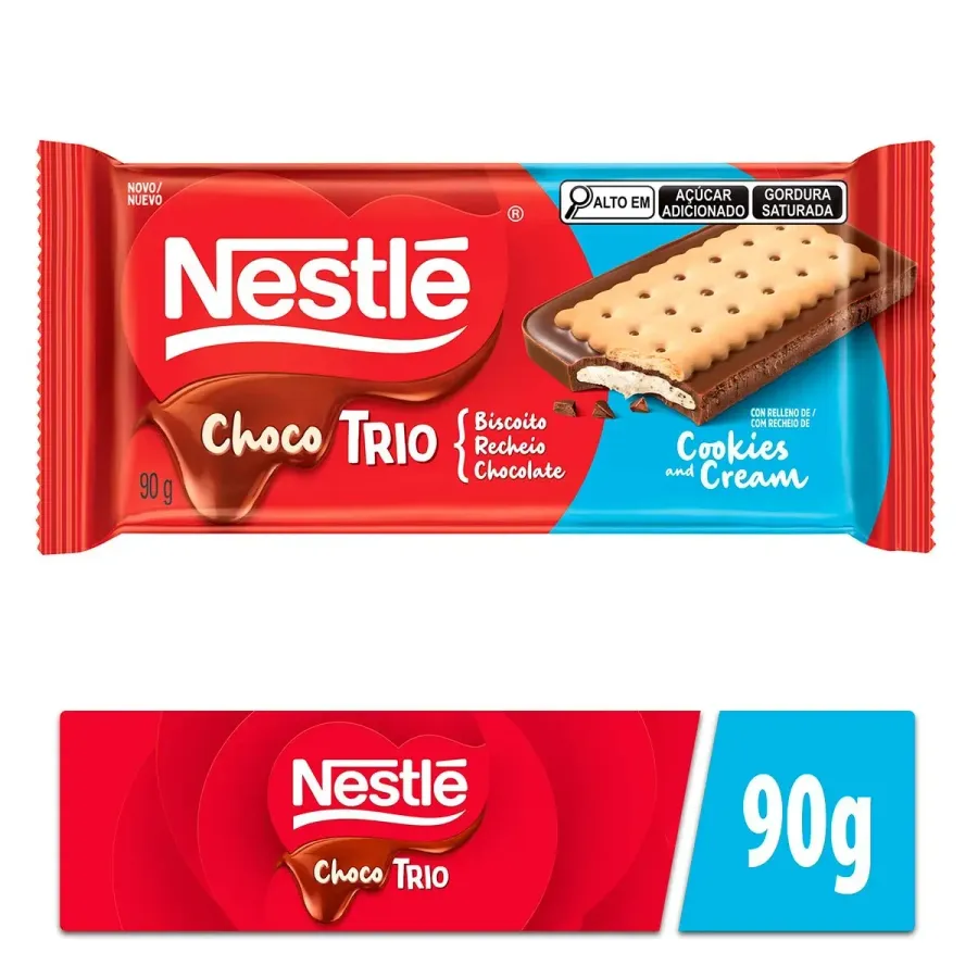BARRA NESTLE 90G CHOCO TRIO BISCOITO AO LEITE