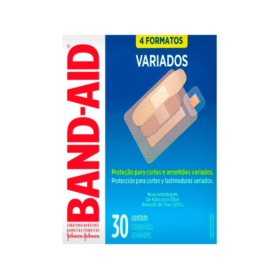 Curativo Band-Aid Transparente Variados 30 Unidades