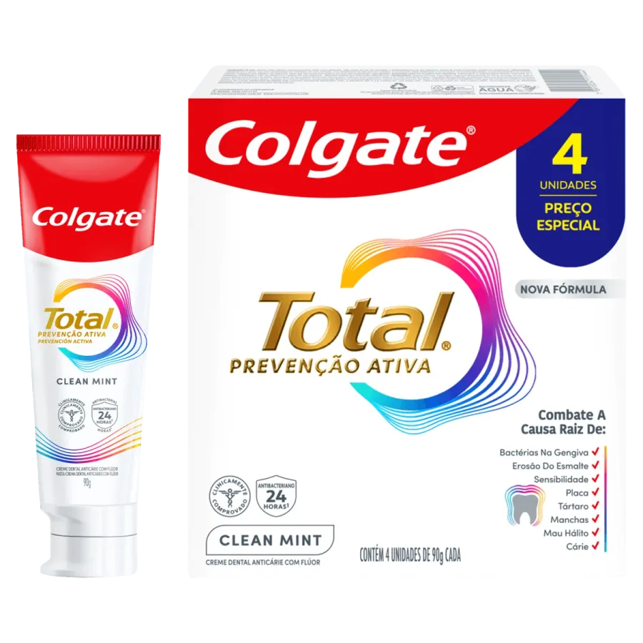 Creme Dental Colgate Total Mint 4 Unidades