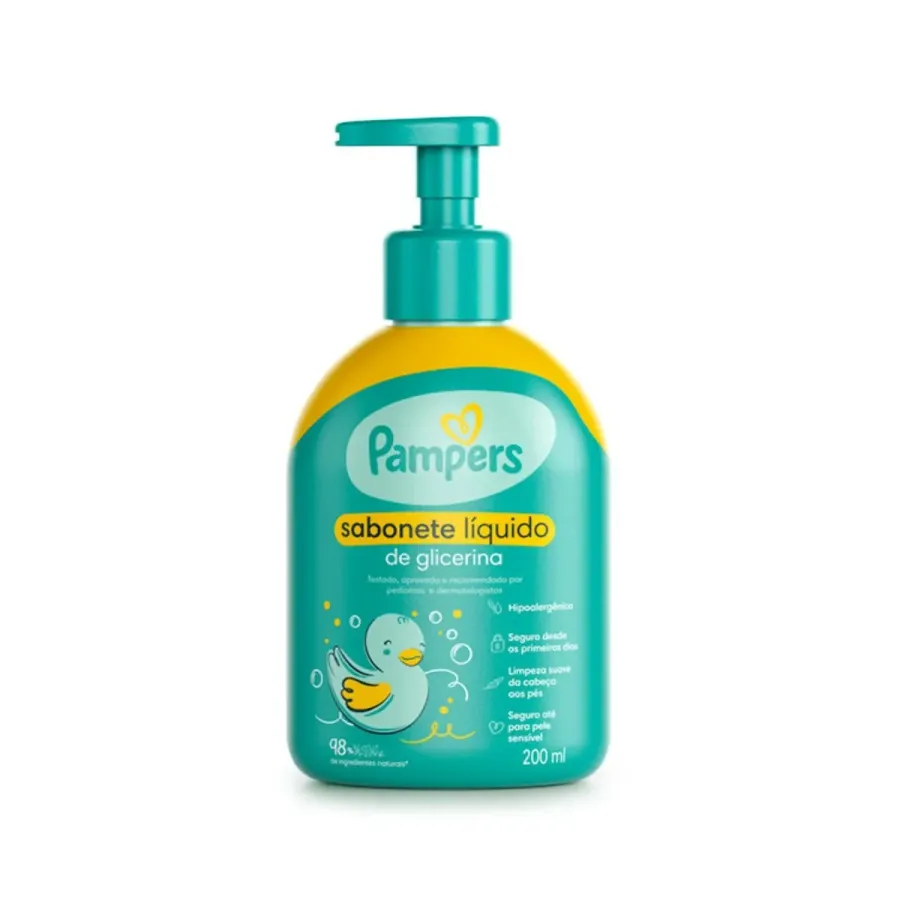 Sabonete Infantil Líquido Pampers Glicerina da Cabeça Aos Pés 200ml