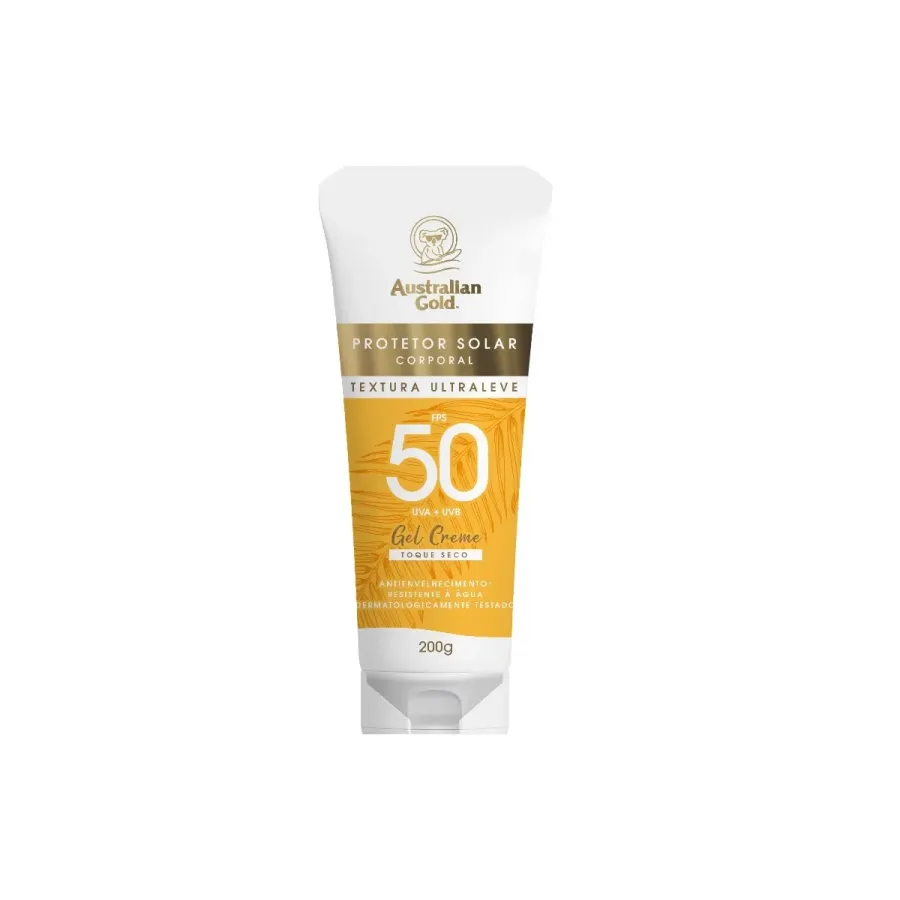 Protetor Solar Corporal Australian Gold Gel Creme Toque Seco FPS50 200g