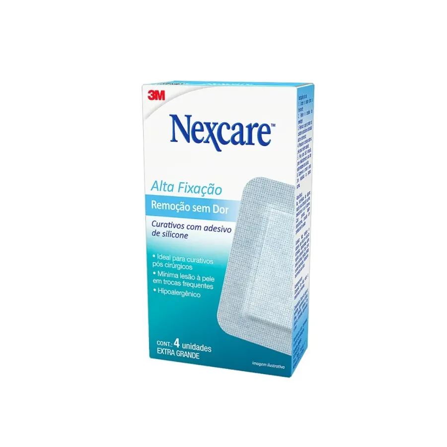 Curativo 3m Nexcare Remoção Sem Dor Extra Grande 4 Unidades