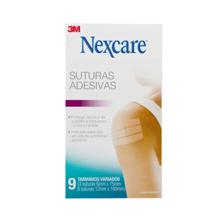 Sutura Adesivas Nexcare Tamanhos Variados 9 Unidades