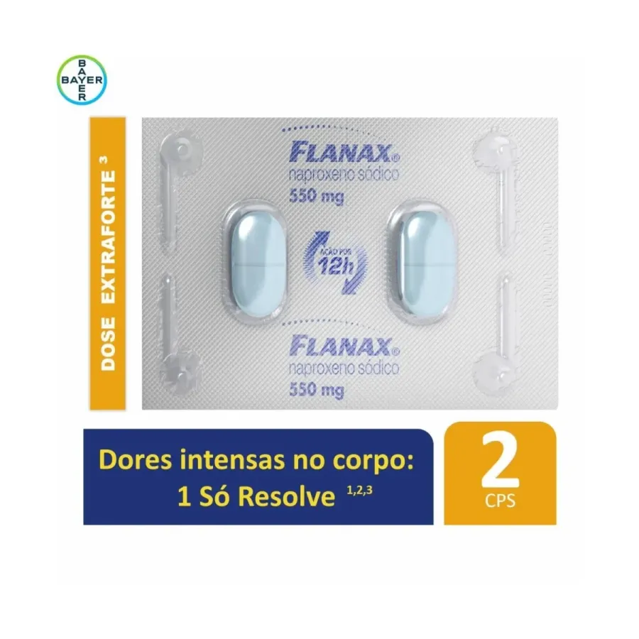 Analgésico Flanax 550mg Bayer Dose Extraforte 2 Comprimidos