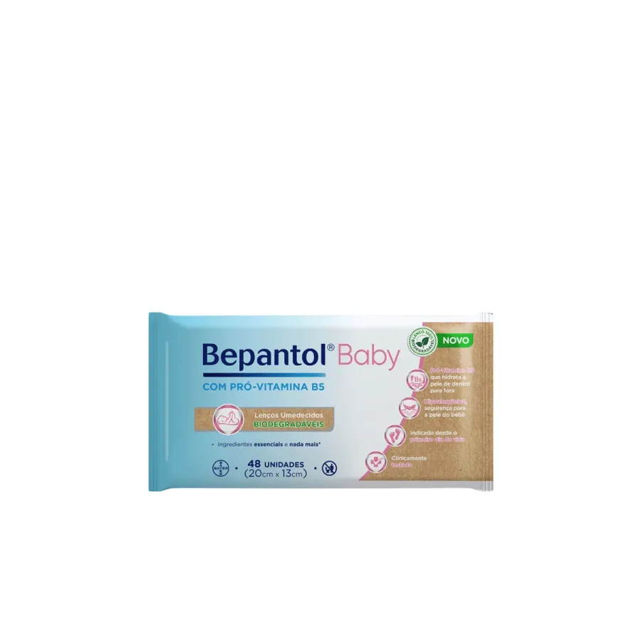 Lenço Umedecido Bepantol Baby Biodegradáveis 48 Unidades