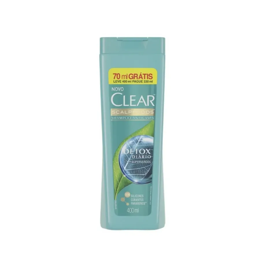 Shampoo Anticaspa Clear Scalpfoods Detox Diário 400ml