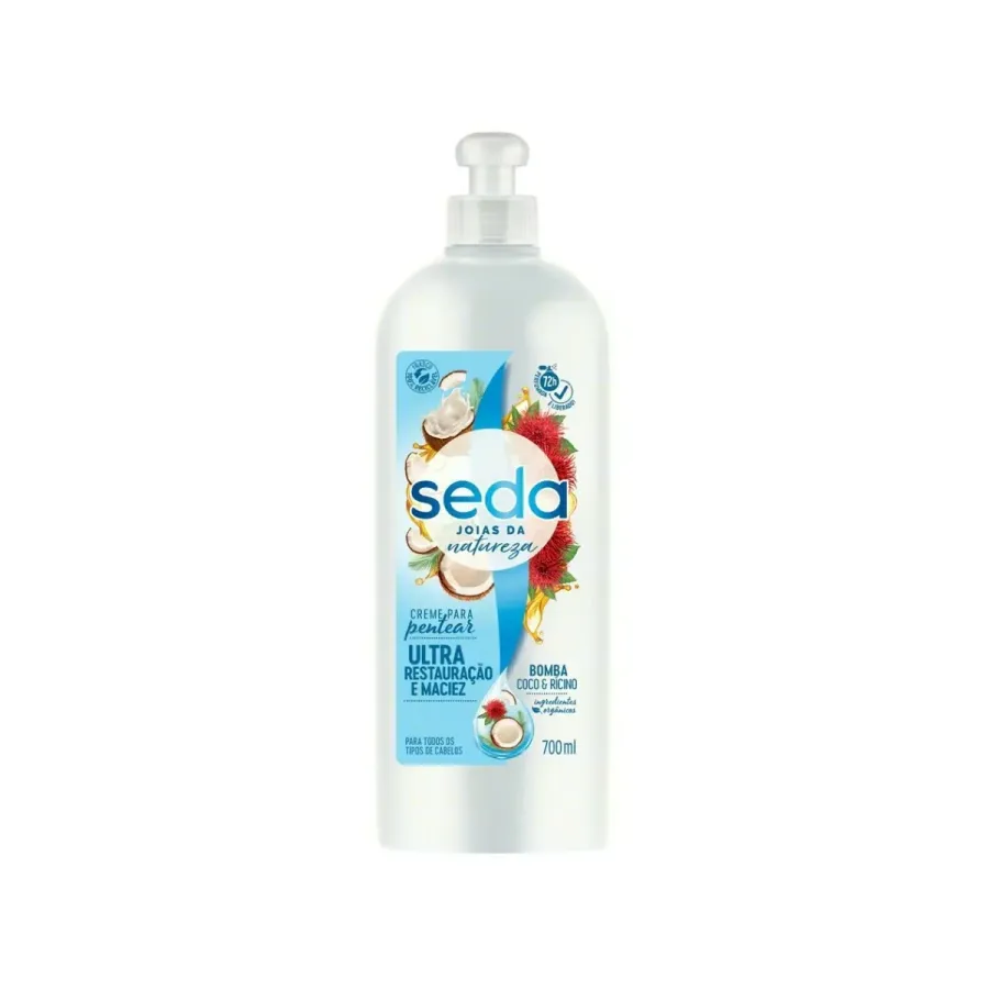 Creme para Pentear Seda Joias da Natureza Bomba Coco e Rícino 700ml