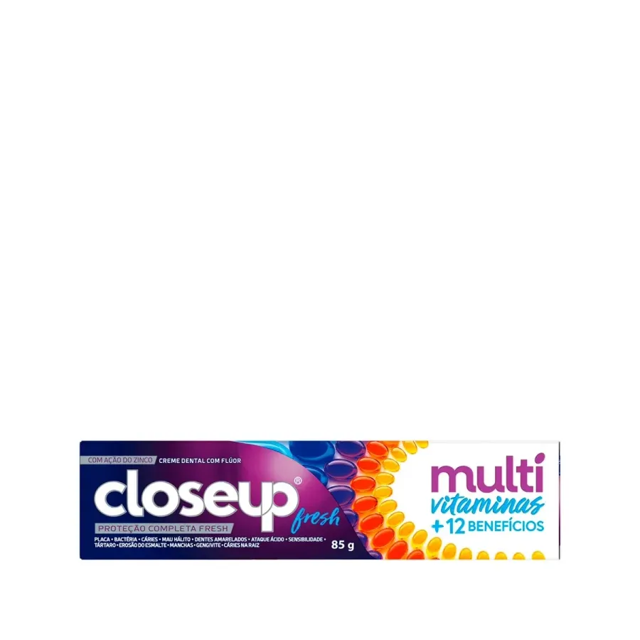 Creme Dental Close Up Fresh Multivitaminas + 12 Beneficios 85g