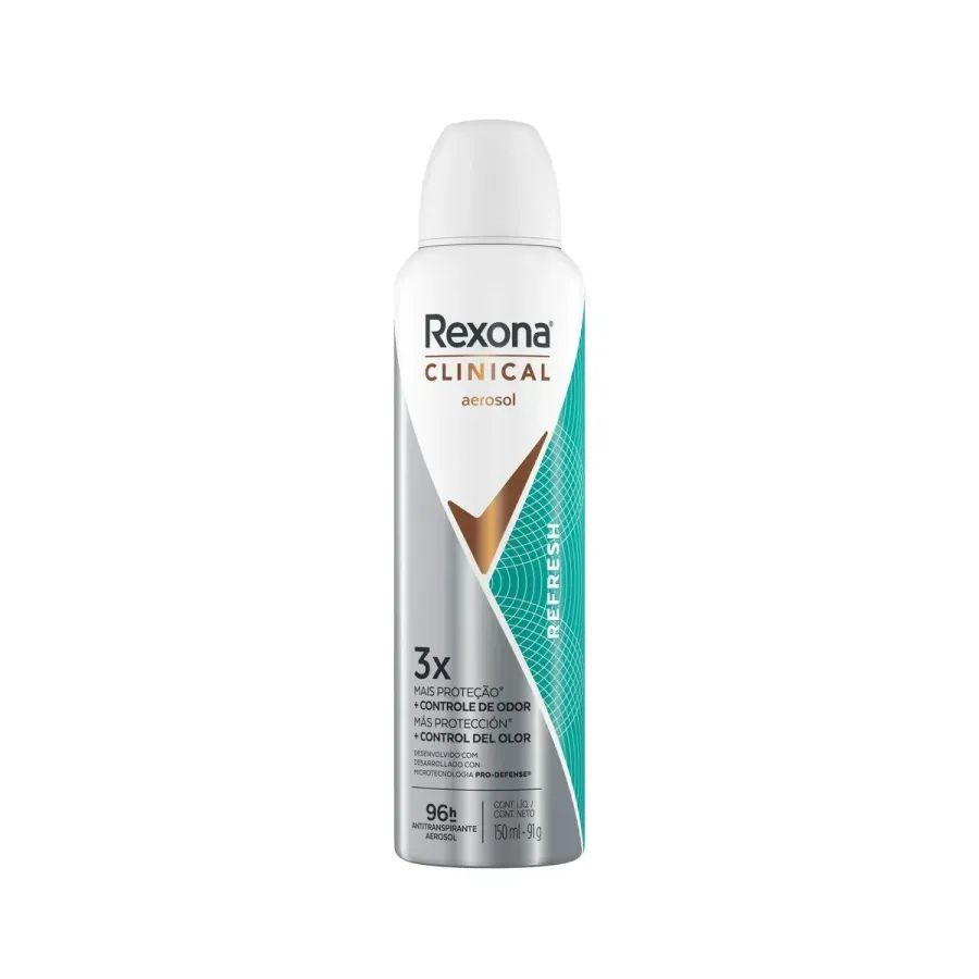 Desodorante Antitranspirante Aerossol Rexona Clinical Refresh 150ml