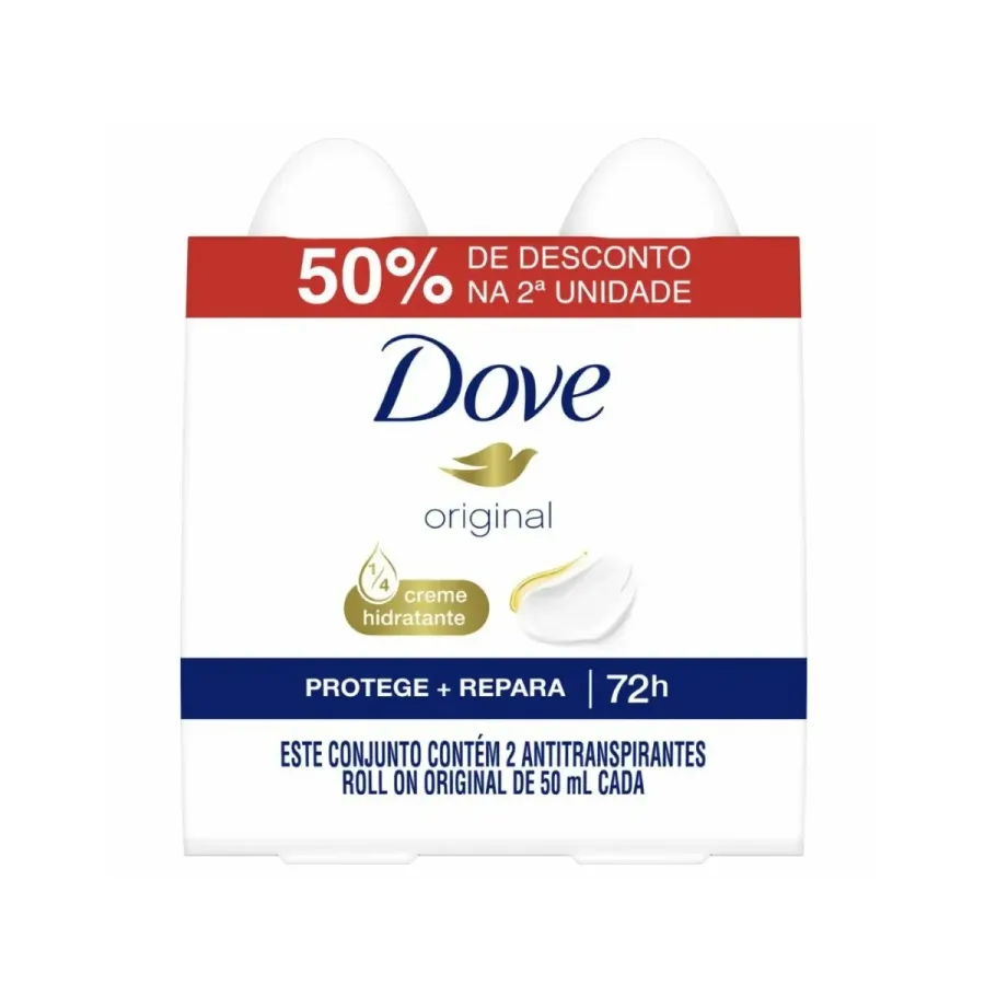Desodorante Antitranspirante Roll-On Dove Original 2 Unidades de 50ml Cada