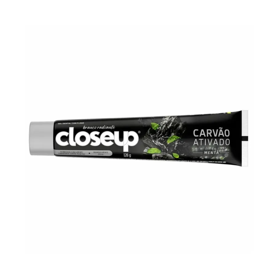 Gel Dental Closeup Carvão Ativado Menta Branco Radiante 128g