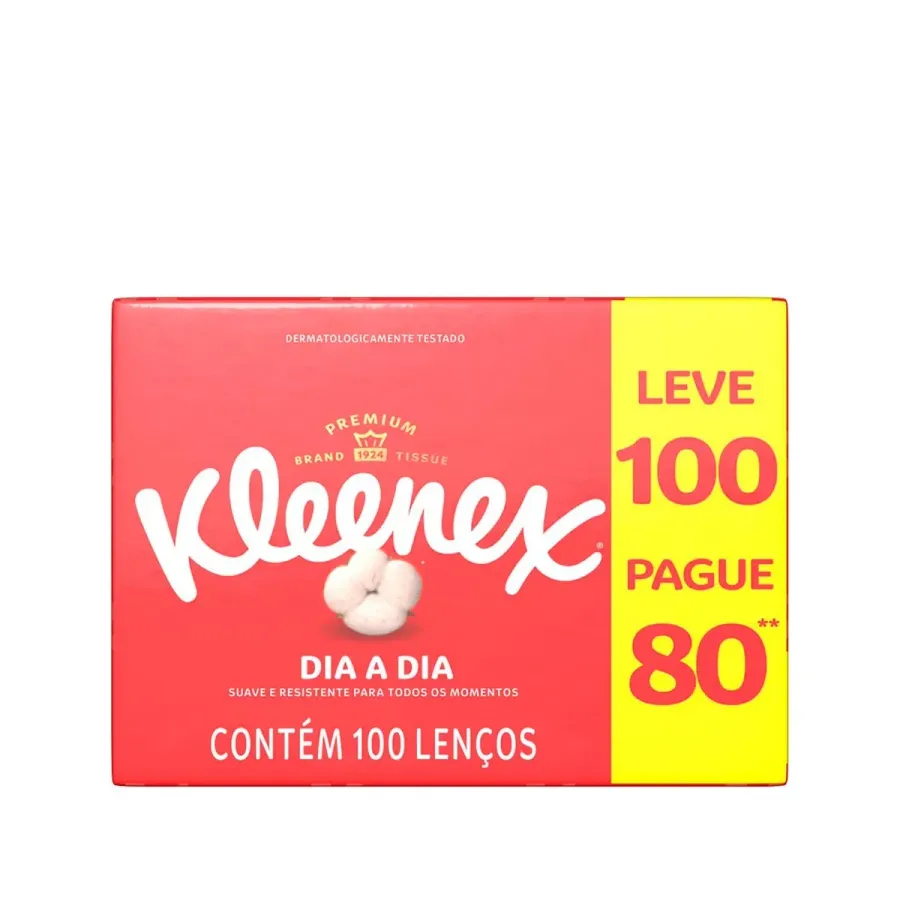 Lenço de Papel Kleenex Box 100 Folhas