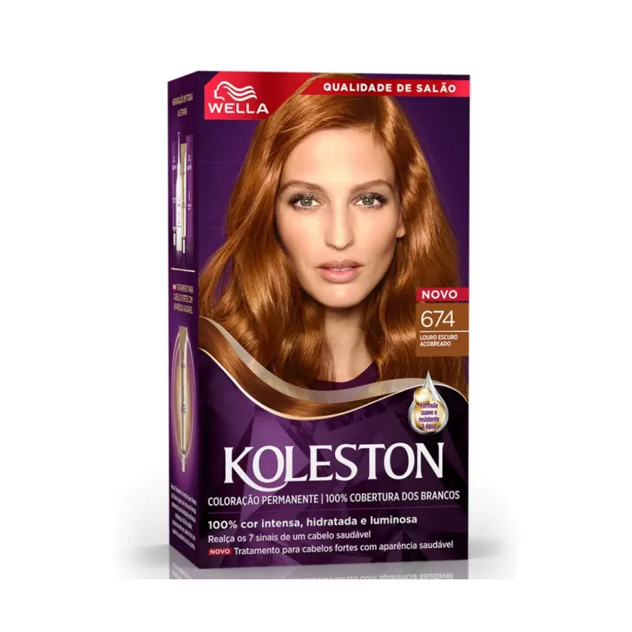 Tinta de Cabelo Wella Koleston 674 Louro Escuro Acobreado