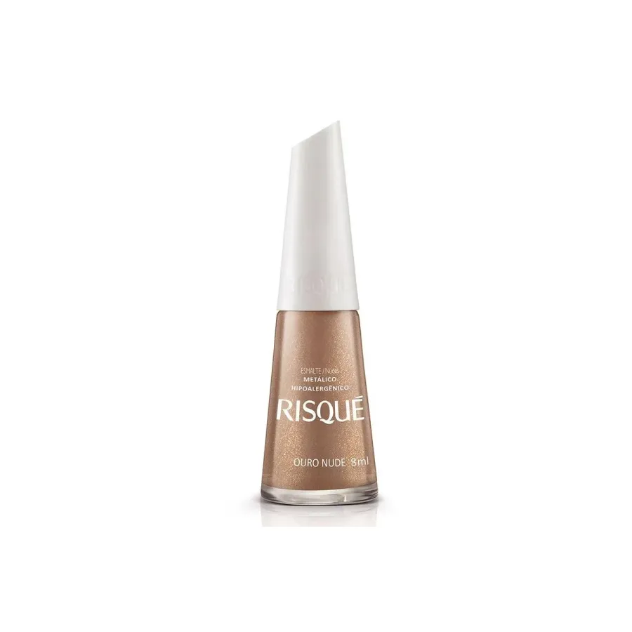 Esmalte Risqué Nude Metálico Ouro Nude 8ml