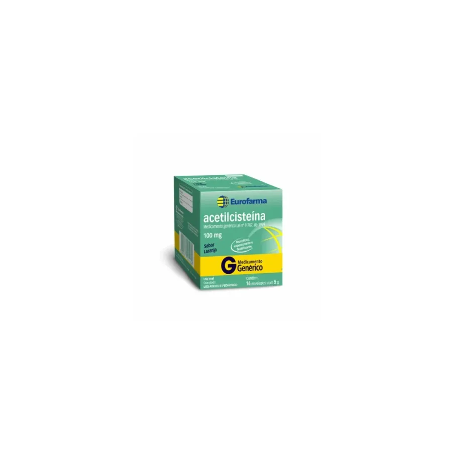 Acetilcisteína 100mg Genérico Eurofarma 16 Sachês