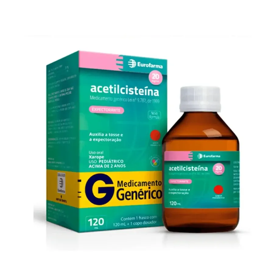 Acetilcisteína 20mg/ml Eurofarma Xarope 120ml + 1 Copo Dosador