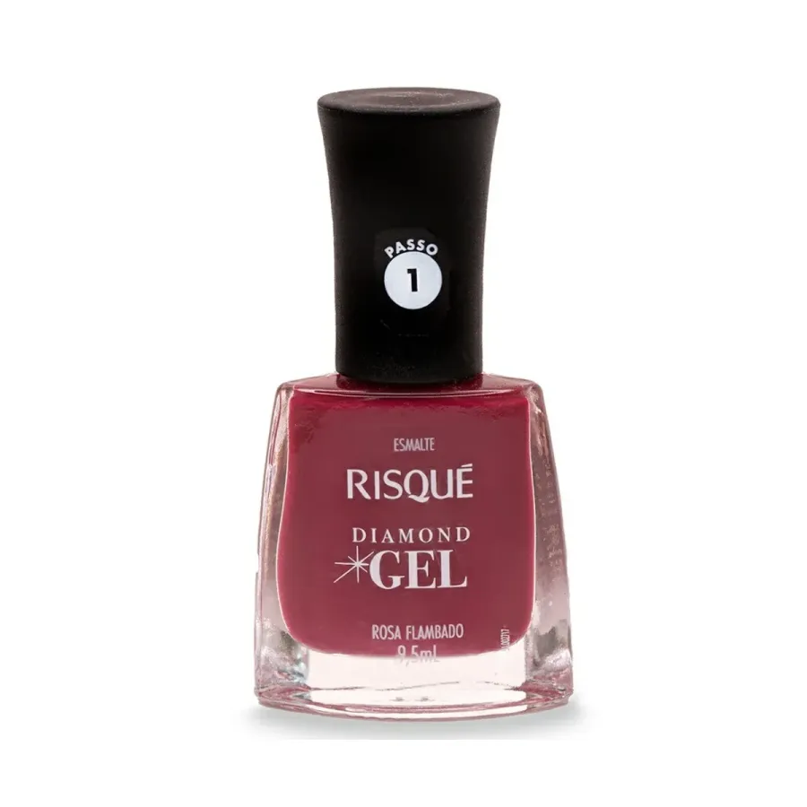 Esmalte Cremoso Risqué Diamond Gel Rosa Flambado 9,5ml