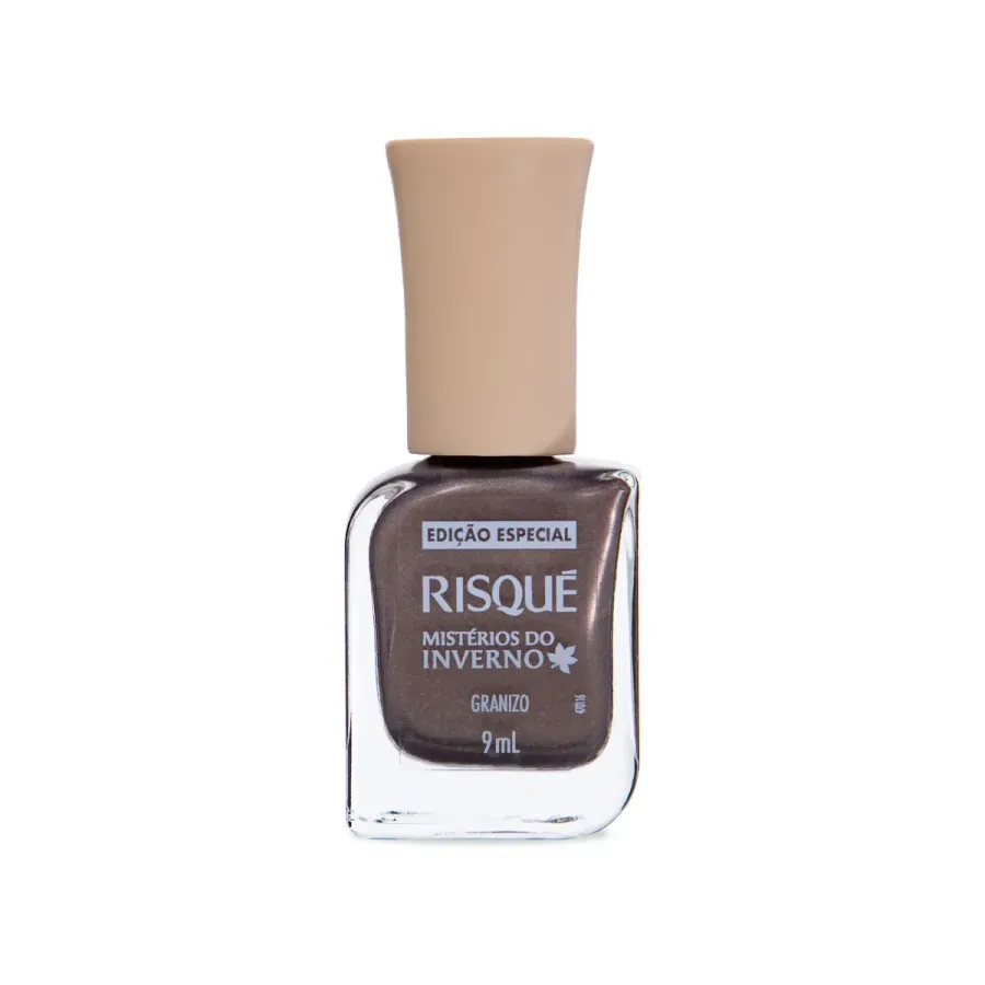 Esmalte Cinza Risqué Mistérios do Inverno Granizo Metálico 9ml