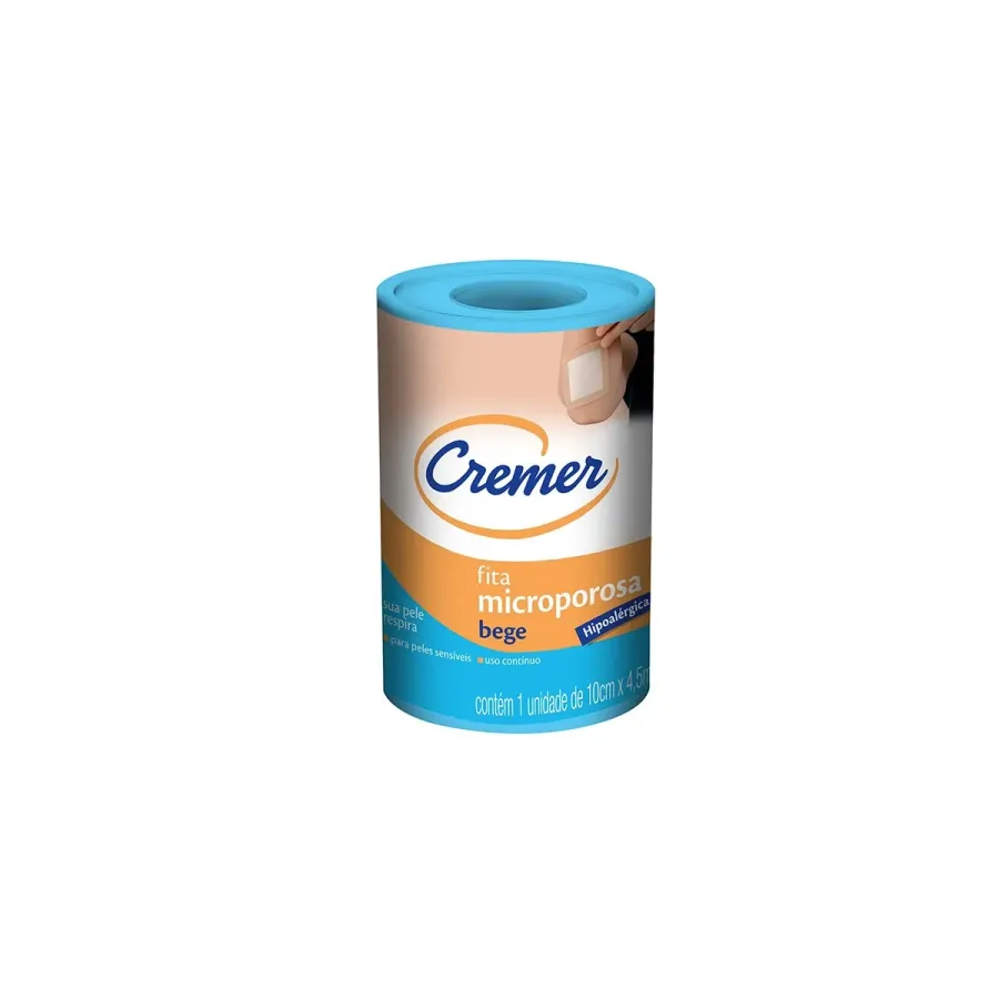 FITA CREMER MICROPOROSA 10CM X 4.5M BRANCA